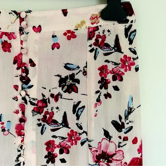 En Creme Urban Rose Floral Button Front Maxi Skirt Size M EUC - Picture 7 of 12